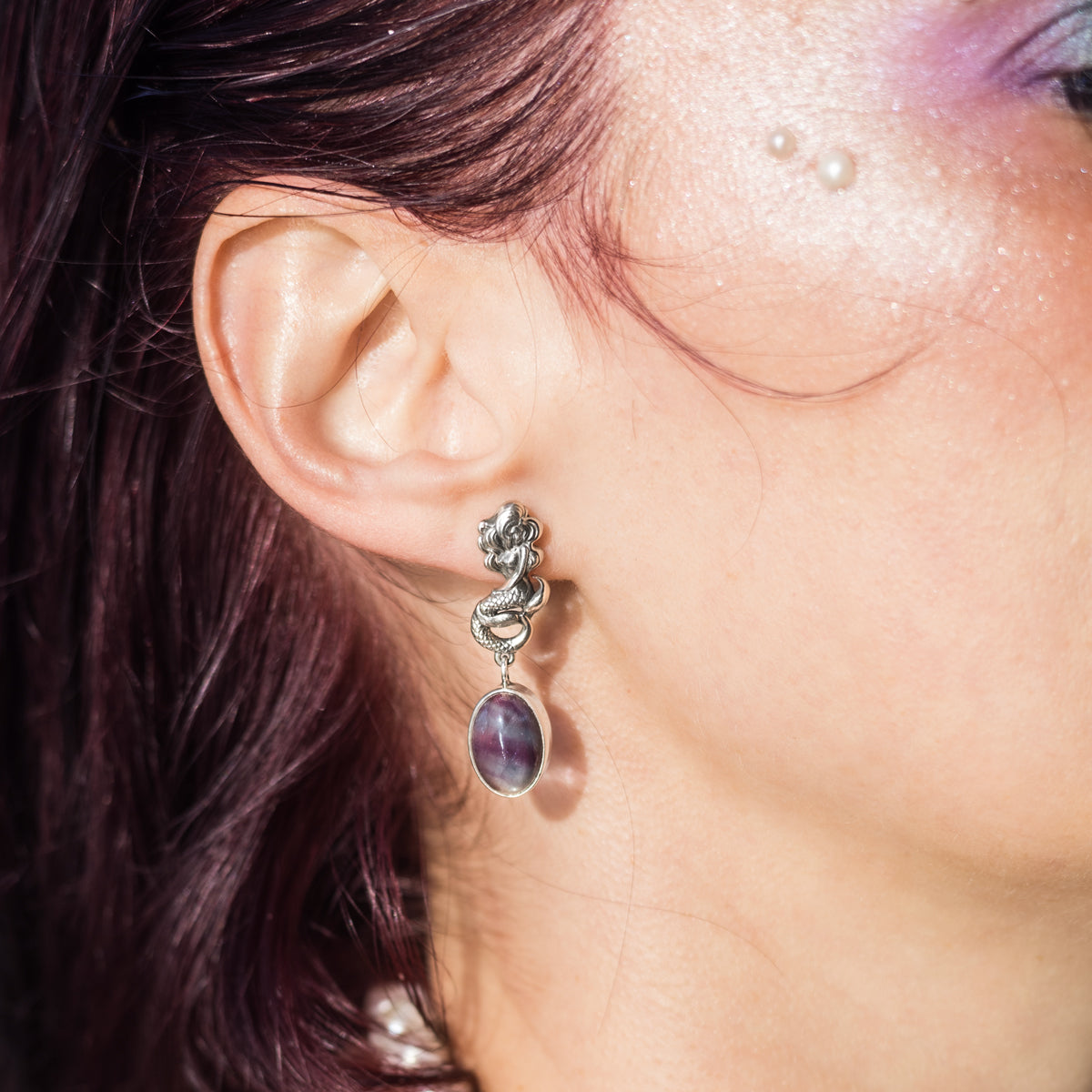 Siren Earrings in Fluorite