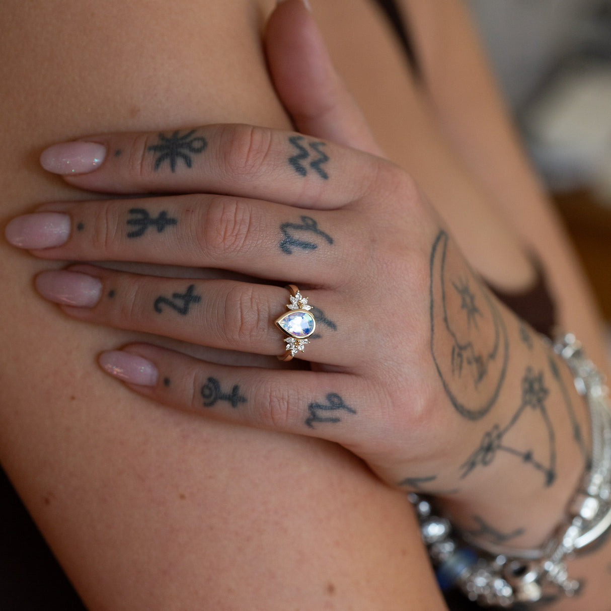 Snow Queen Moonstone Ring