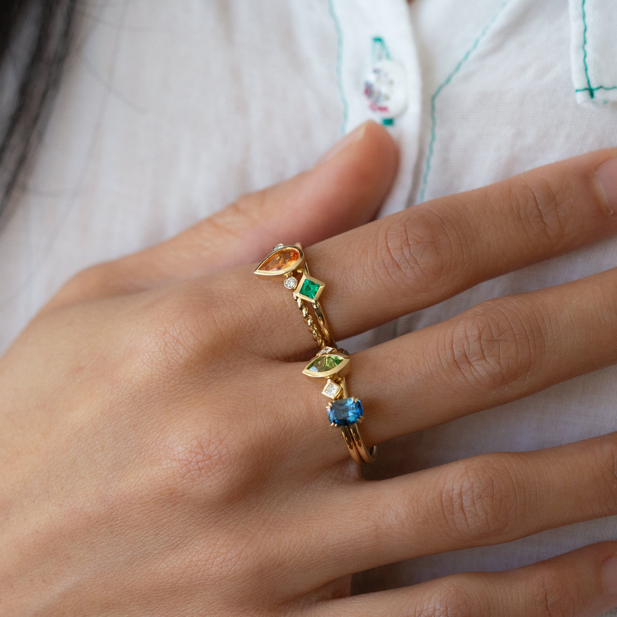 Orange Garnet Tiny Treasure Ring