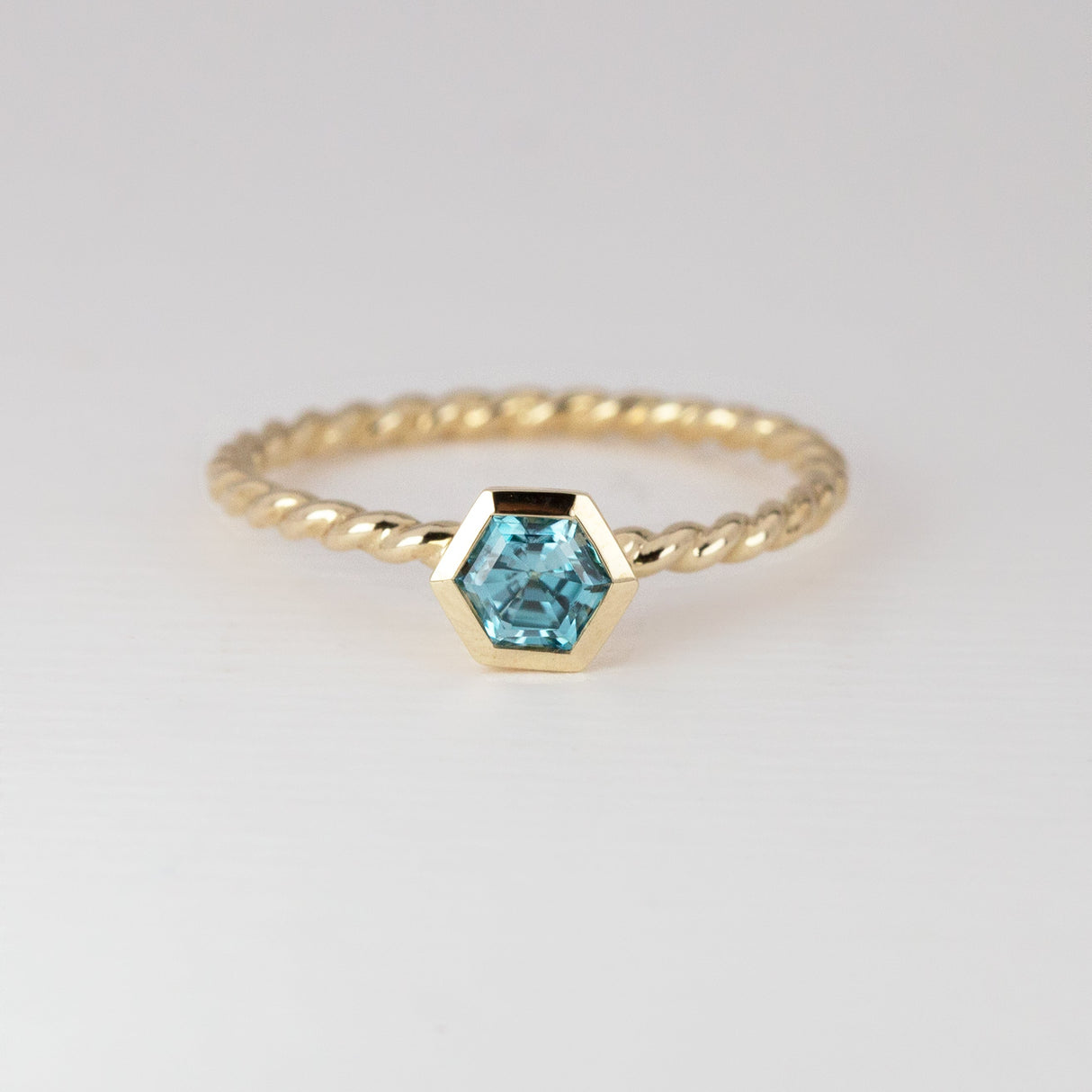 Blue Zircon Tiny Treasure Ring
