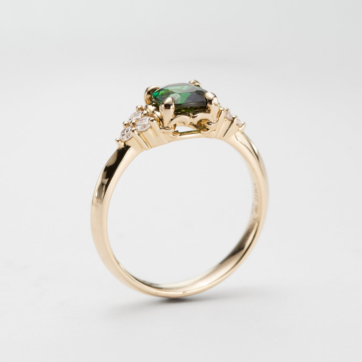 Teal Tourmaline Beetle Ring