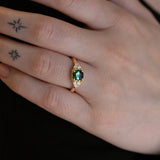 Teal Tourmaline Beetle Ring