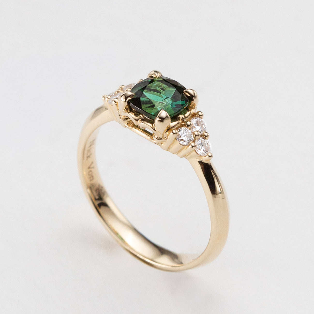 Teal Tourmaline Beetle Ring