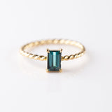 Teal Tourmaline Tiny Treasure Ring in 9 carat Yellow Gold