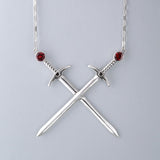 Garnet Sacred Blades Necklace