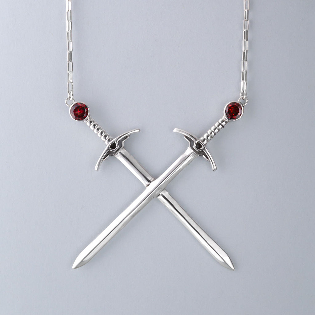 Garnet Sacred Blades Necklace