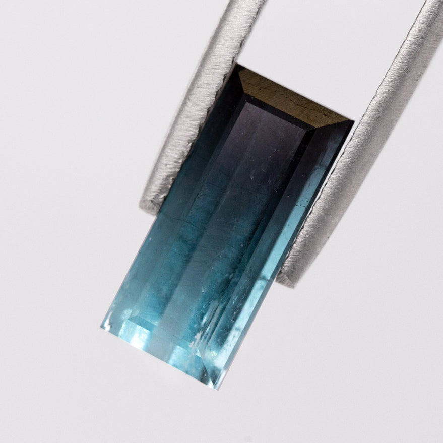 Blue Black Bi-Colour Tourmaline Rectangular Step cut 4.46 carat