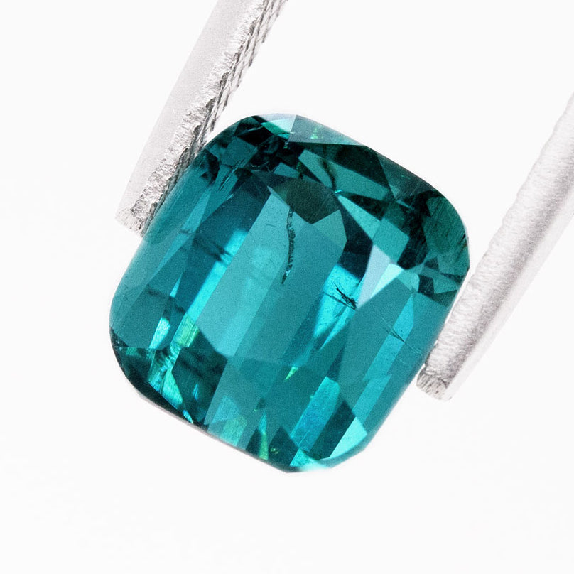 Teal Indicolite Tourmaline Rectangular Cushion cut 5.34 carat