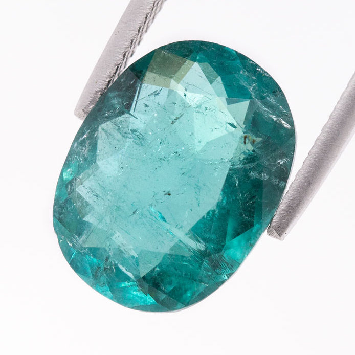 Teal Tourmaline Oval Mixed Cut 9.05 carats