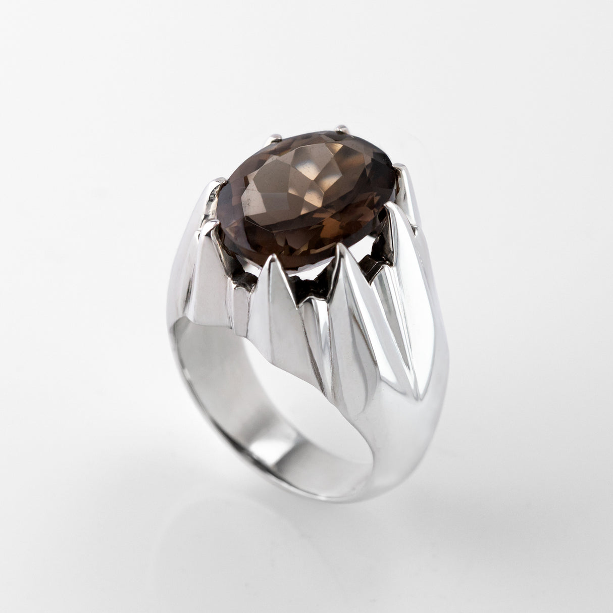 Smokey Quartz Large Star Claw Ring