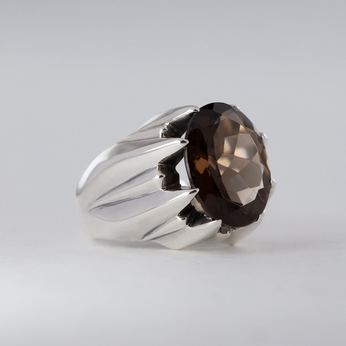 Smokey Quartz Large Star Claw Ring