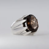 Smokey Quartz Large Star Claw Ring