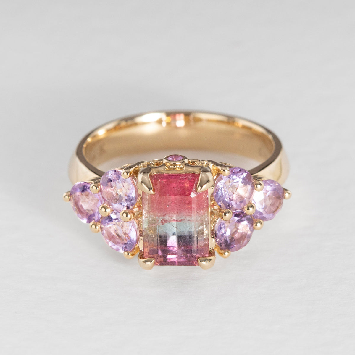 Violet Queen Watermelon Tourmaline Ring
