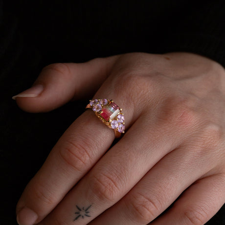 Violet Queen Watermelon Tourmaline Ring