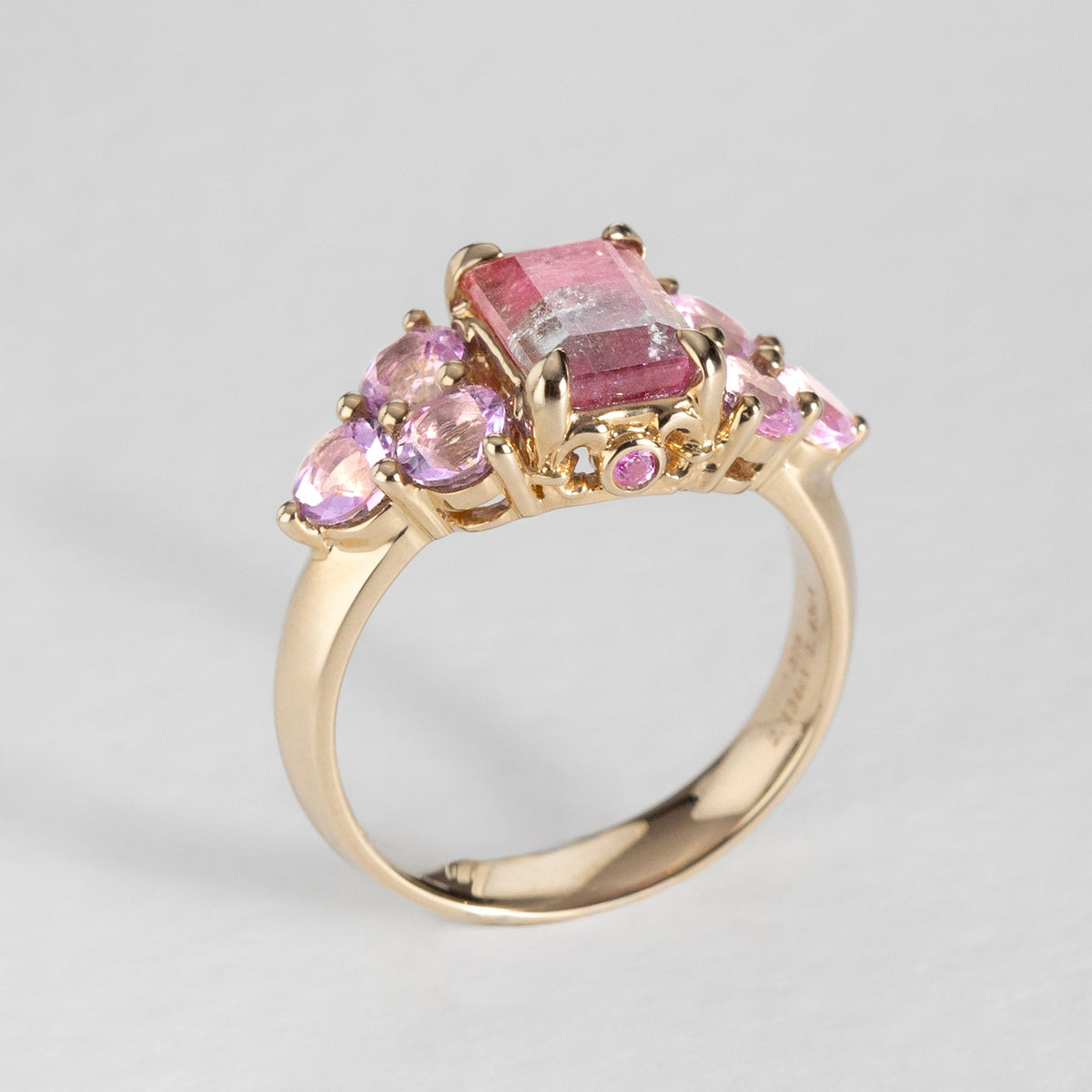 Violet Queen Watermelon Tourmaline Ring