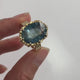 Stormy Sea Blue Sapphire Cathedral Archway ring in 9 carat Gold