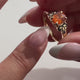 1.70 carat Mandarin Garnet Deco ring in 14 carat Gold