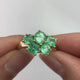 Ice Green Emerald Cluster ring in 9 carat Gold