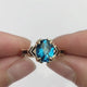 Robin Hood ring with London Blue Topaz in 9 carat Gold