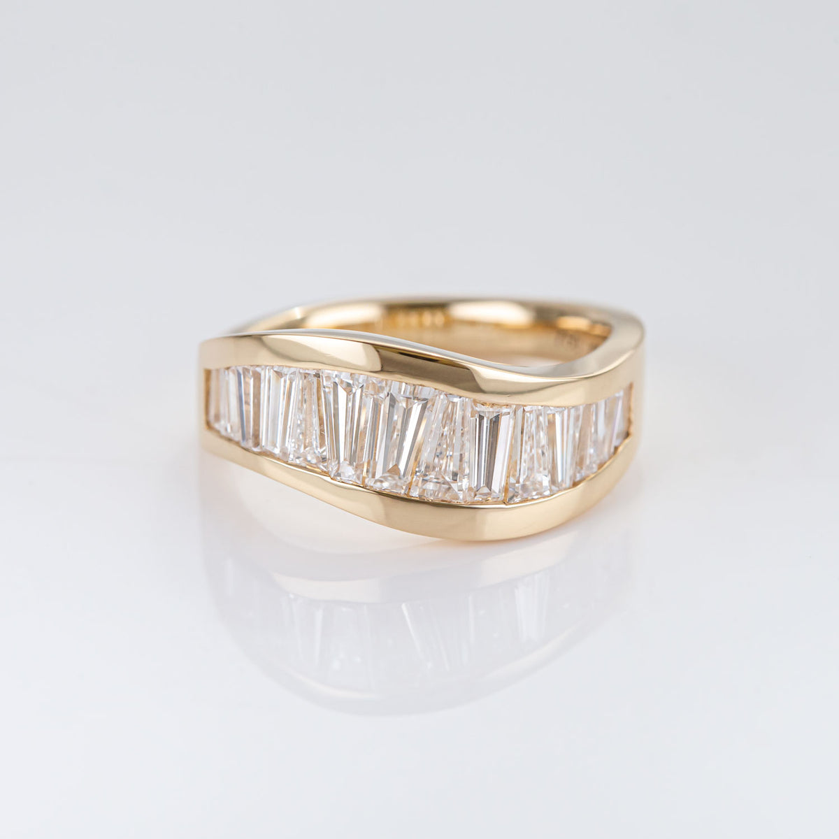 River Set Rings Sparkling Diamond River ring in 18 carat Gold #1 (size 6) – Nick Von K