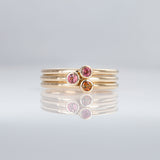 Marmalade 3 Muses ring with Tourmalines set in 9 carat Yellow Gold