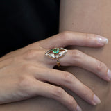 1.13 carat Tsavorite Twin Phoenix ring in 9 carat Gold