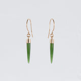 14 carat Gold Pounamu Skinny Point Earrings