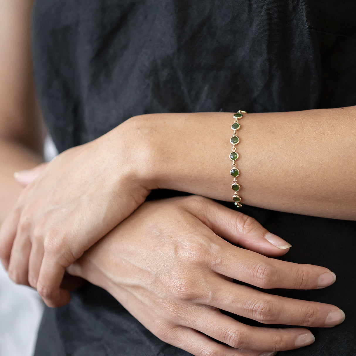 Pounamu Continuum Bracelet in 14 carat Gold