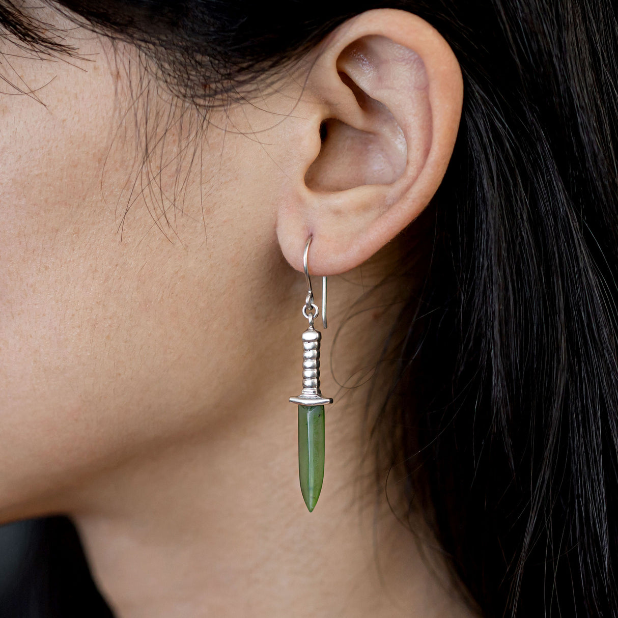 Baby Pounamu Dagger Earrings