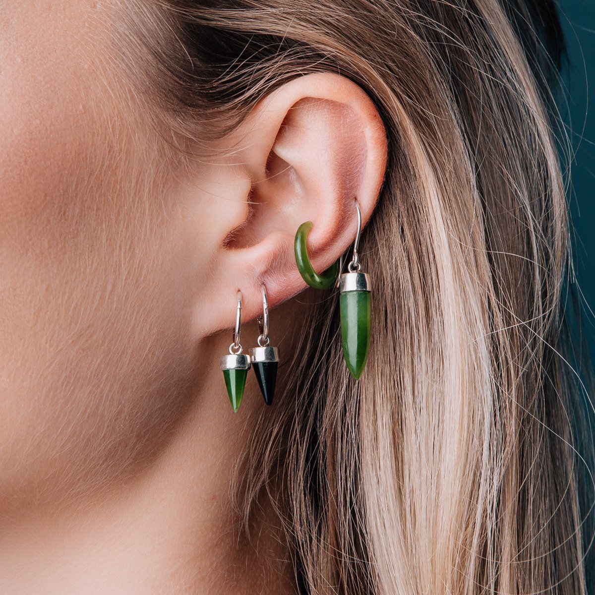 Pounamu Tiny Point Earrings