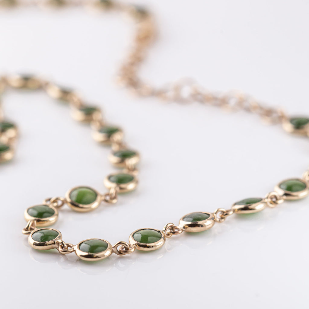 Pounamu Continuum Necklace in 14 carat Gold
