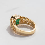 2.6 carat Emerald Golden Snake Bridge ring in 18 carat Gold