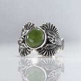 Pounamu Owl Guardian Ring in Sterling Silver