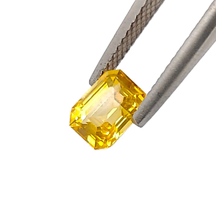 Vibrant Yellow Sapphire Rectangular Step cut 1.61 carat