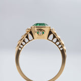 2.6 carat Emerald Golden Snake Bridge ring in 18 carat Gold