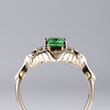 1.13 carat Tsavorite Twin Phoenix ring in 9 carat Gold