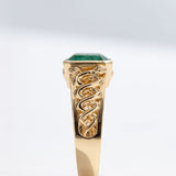 2.6 carat Emerald Golden Snake Bridge ring in 18 carat Gold