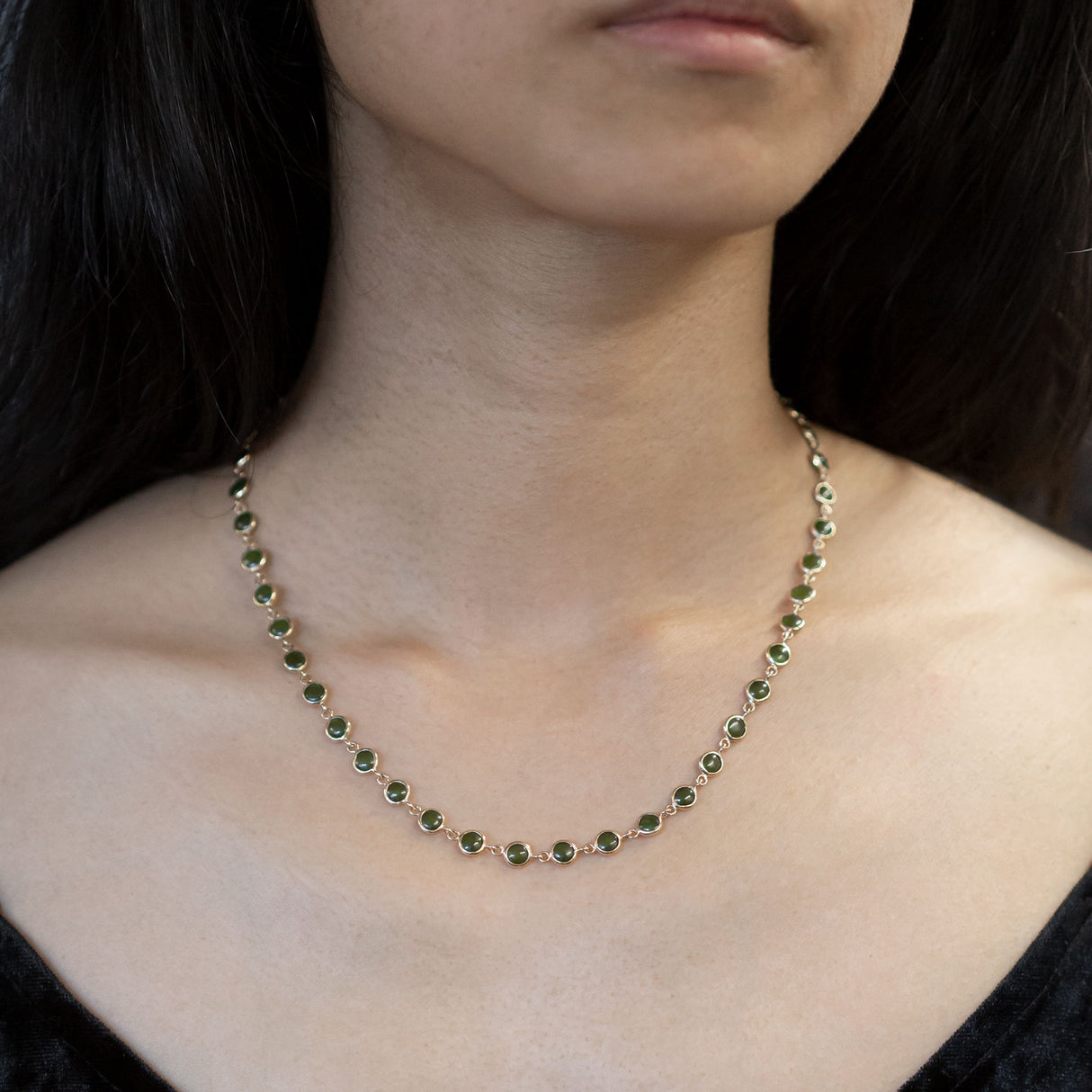 Pounamu Continuum Necklace in 14 carat Gold