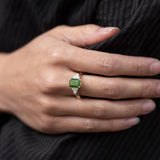 Lady of the Lake ring with Pounamu & Diamonds in Yellow Gold or Platinum