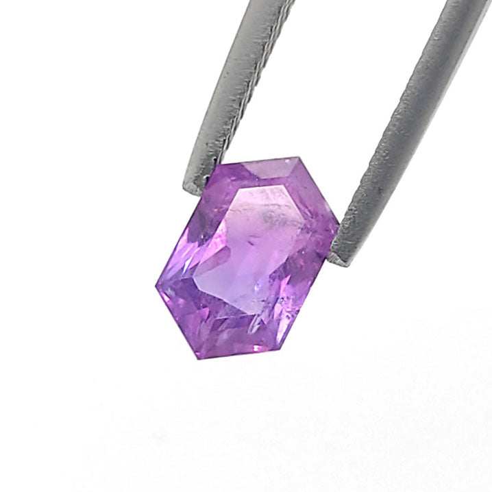 Pinky Purple Sapphire Hexagonal step cut 2.07 carat