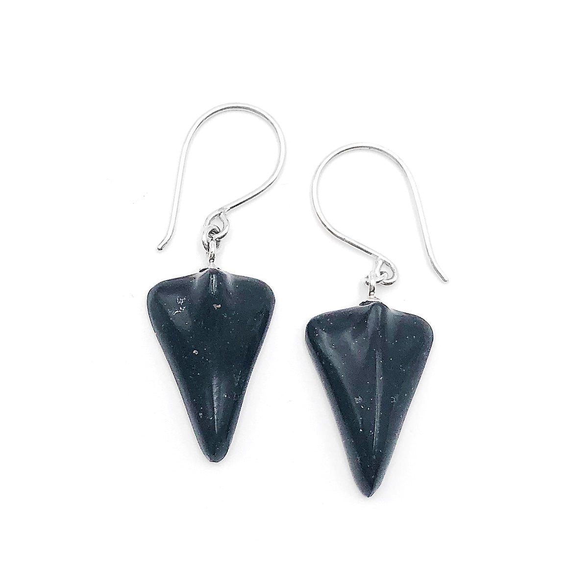 Black Pounamu Jet Plane Earrings