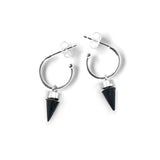 Black Pounamu Tiny Point Earrings