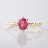 Candy Pink Tourmaline Tiny Treasure Ring in 9 carat Yellow Gold