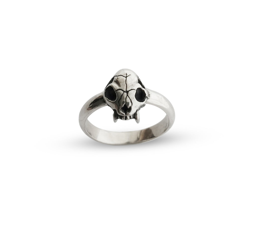 Cat Skull mini ring