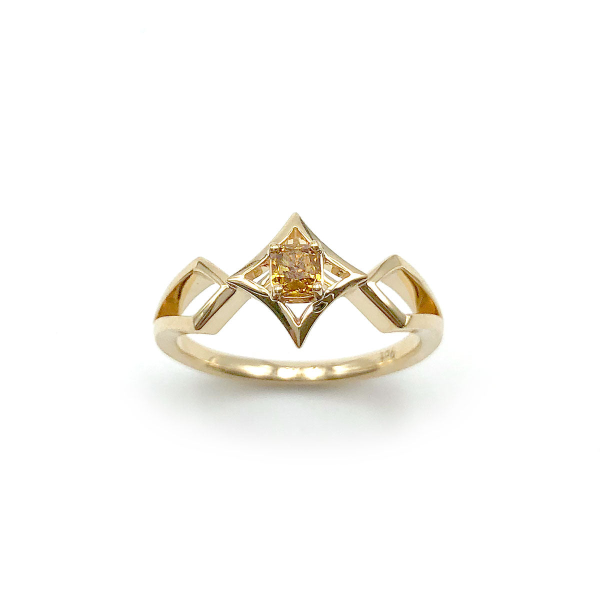 Celestial Elf Queen Golden Honey Diamond Ring in 9 carat Yellow Gold