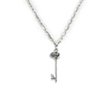 Stg Silver Skull Key Charm