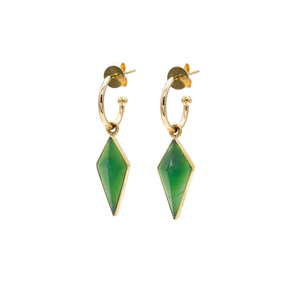 14 carat Gold Pounamu Pinnacle Hoops