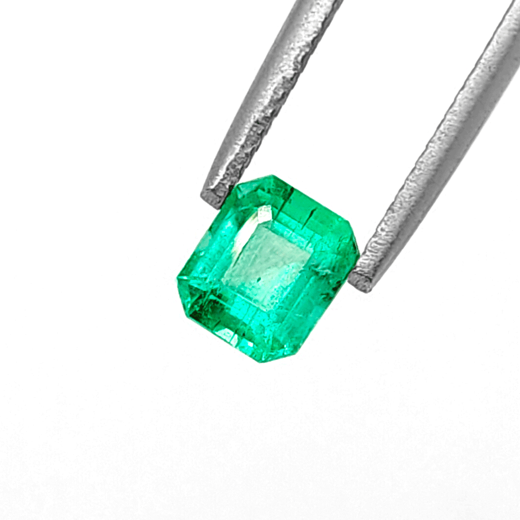 Vivid Green Emerald - Emerald cut 1.07 carat