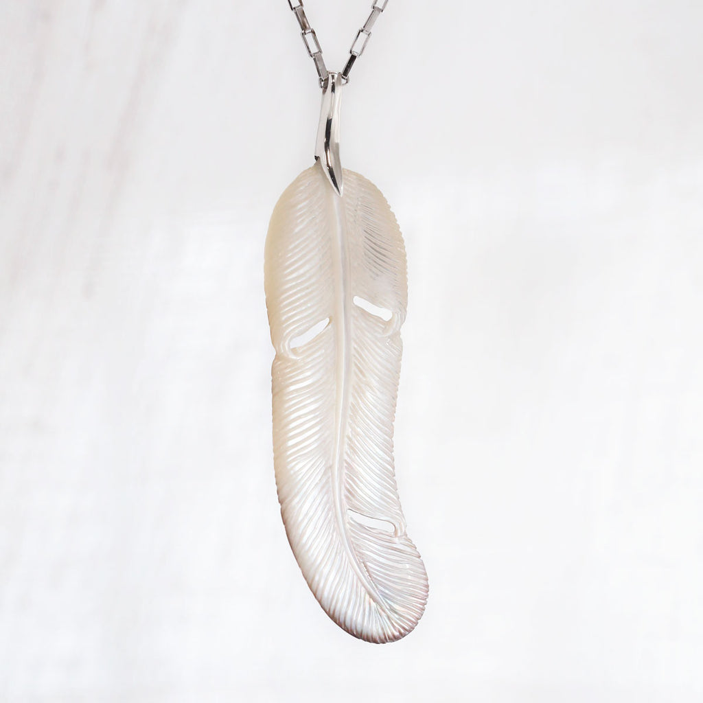 Mother of Pearl Feather pendant