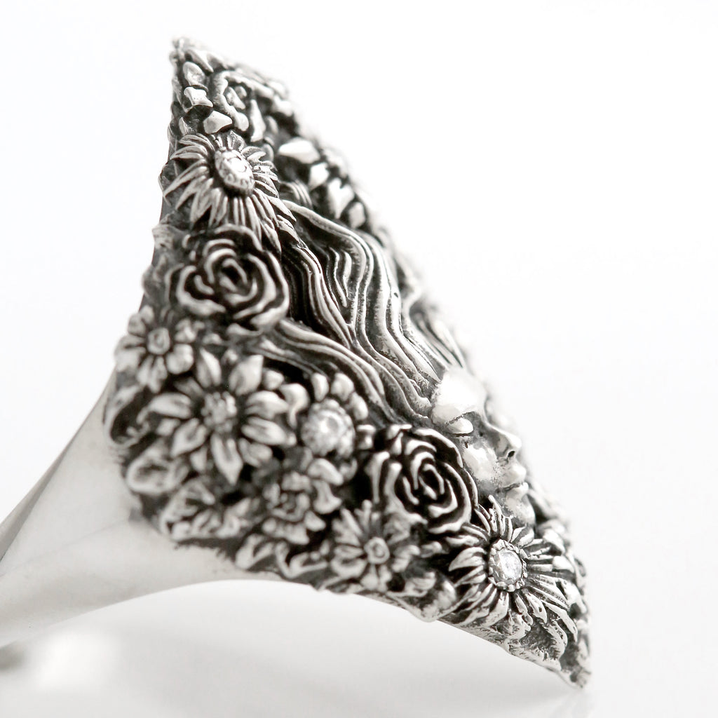Flower Goddess Ring with Diamonds